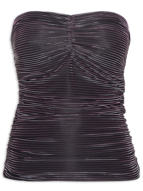 Blusa Feminina Metalic Stripe – Preto