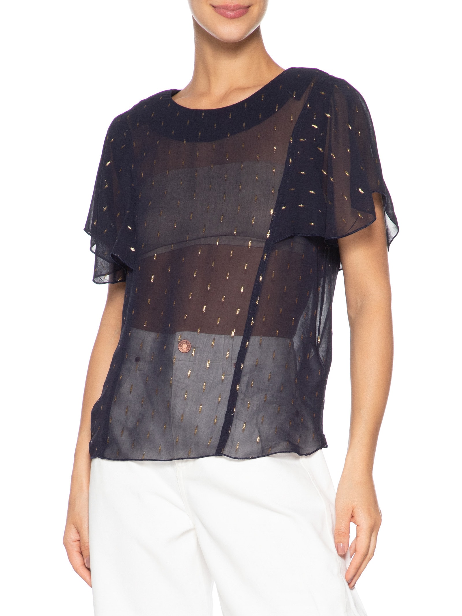 Blusa Feminina Milla Azul Le Lis