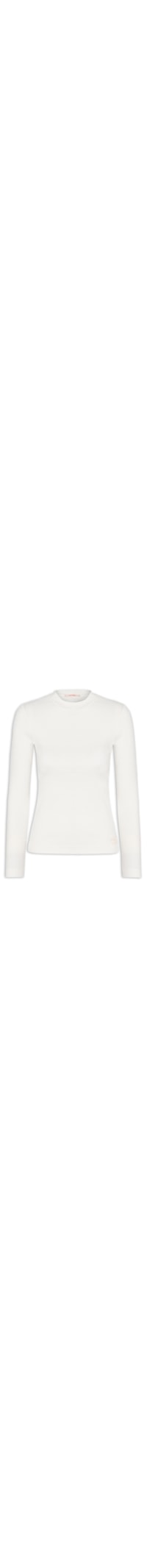 Blusa Feminina ML Rib com Elastano - Branco
