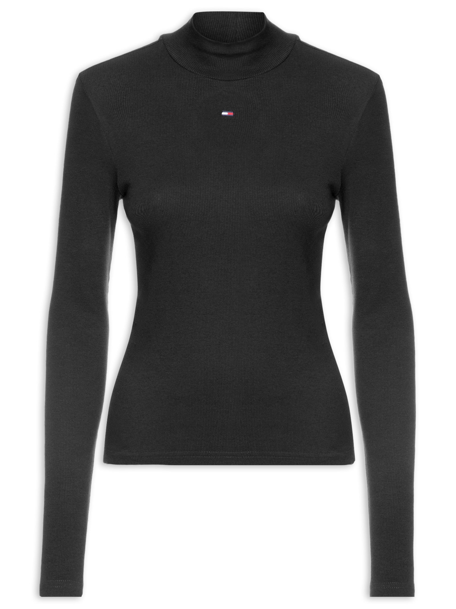 Blusa Feminina Mock Neck Preto Tommy Jeans