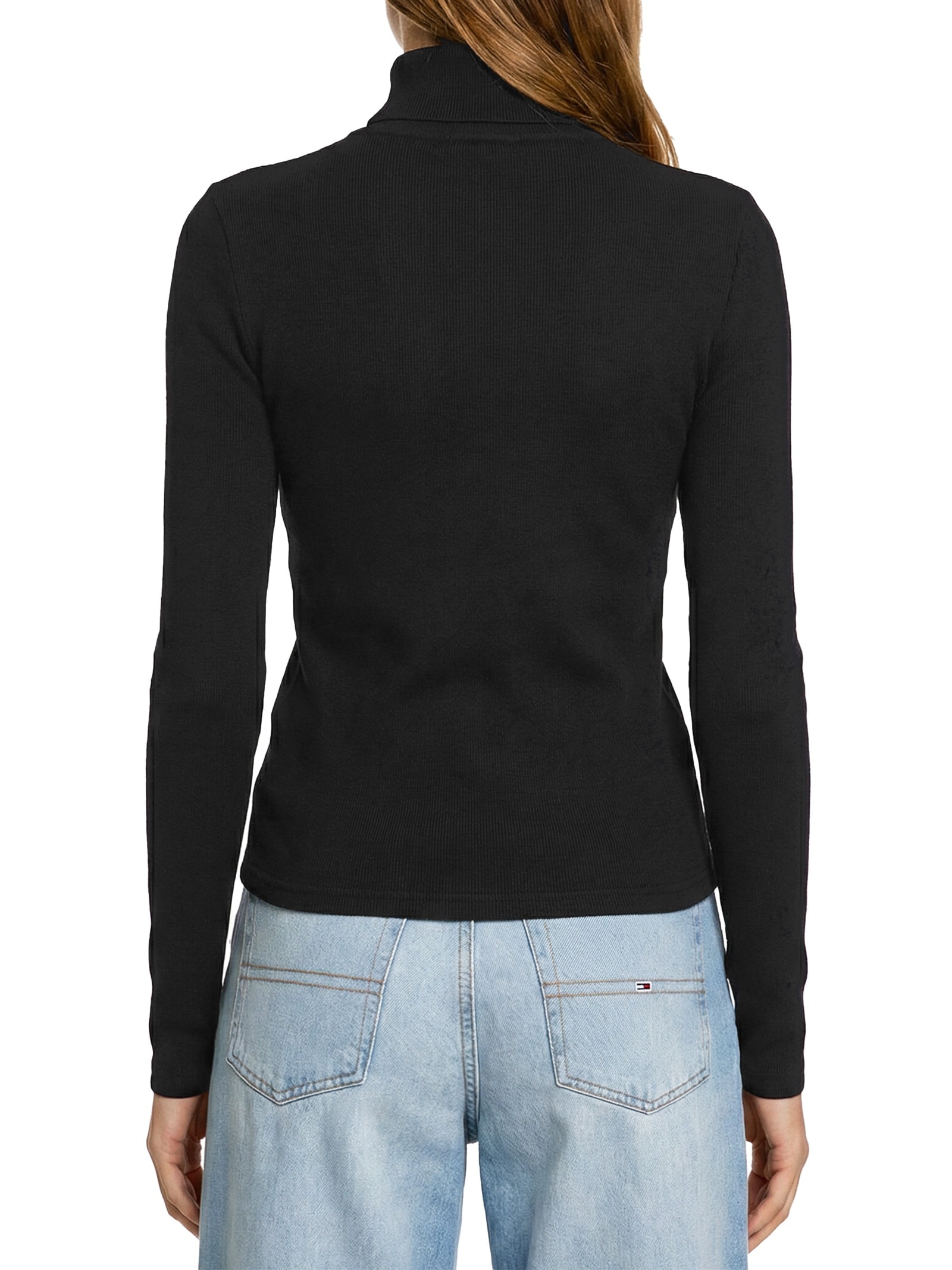 Blusa Feminina Mock Neck Preto Tommy Jeans