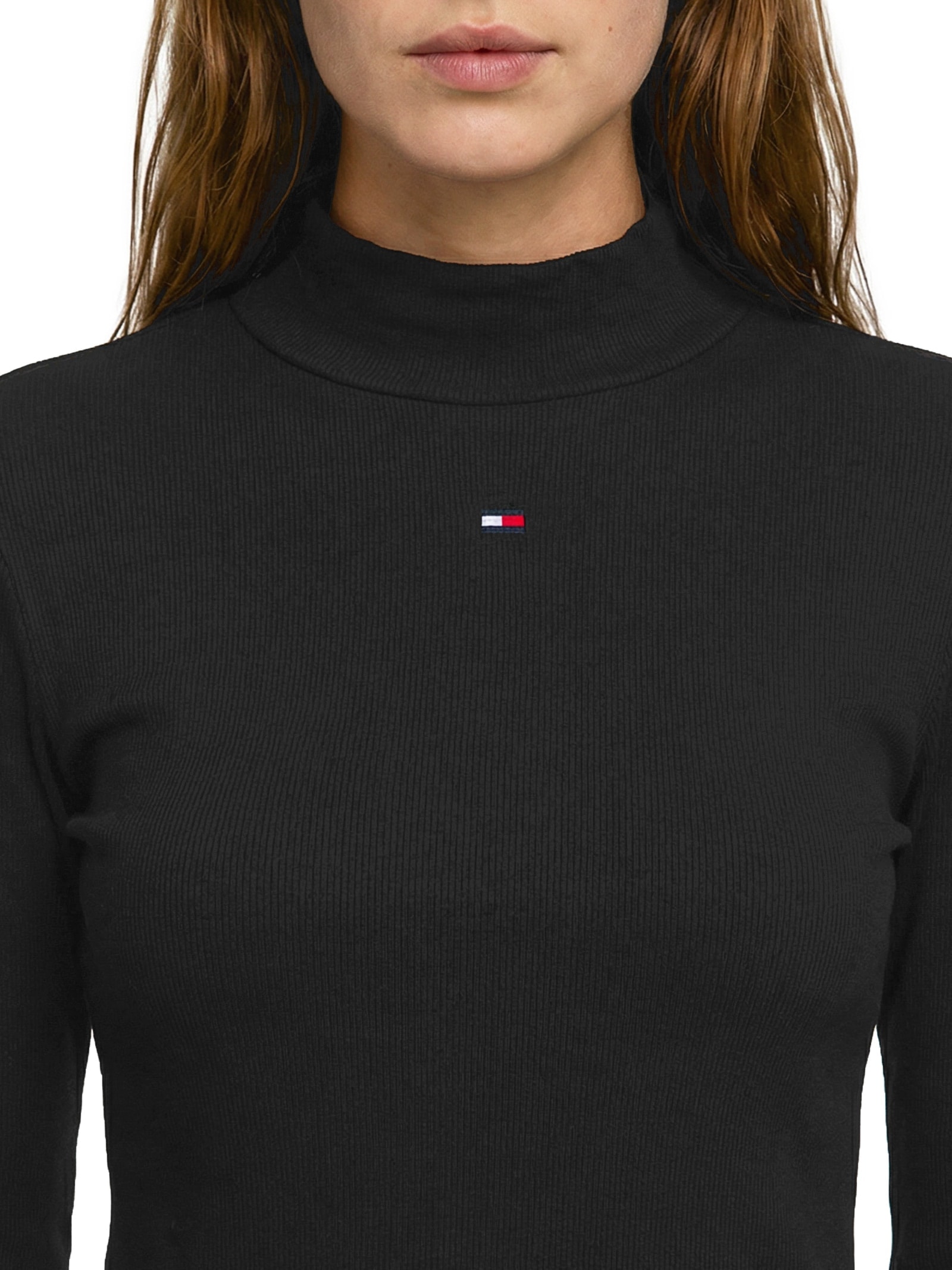 Blusa Feminina Mock Neck Preto Tommy Jeans