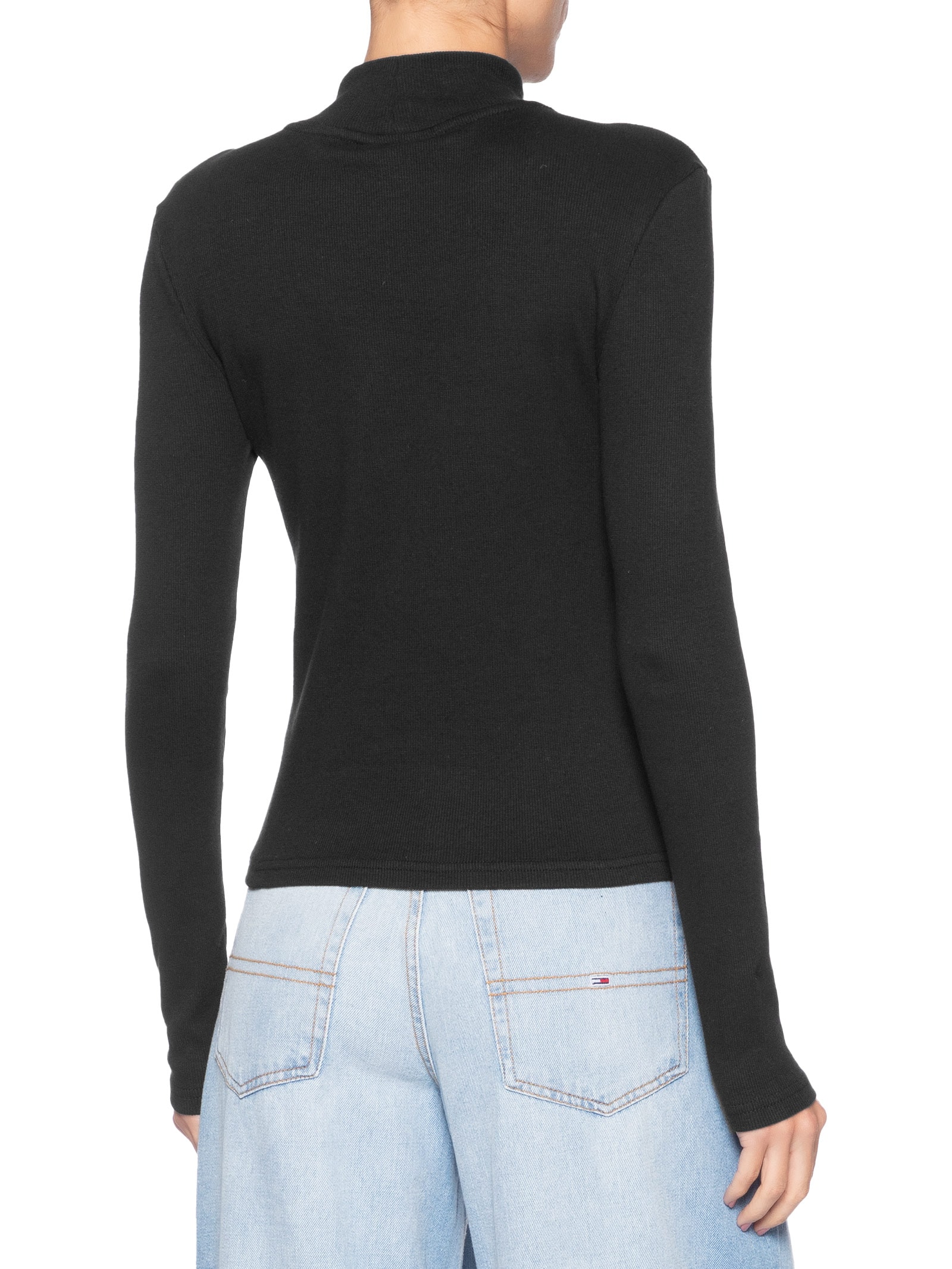 Blusa Feminina Mock Neck Preto Tommy Jeans
