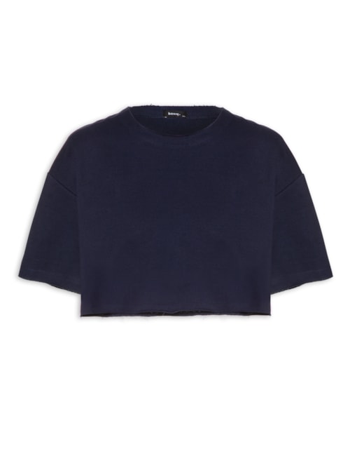 Blusa Feminina Moletinho Básica - Azul