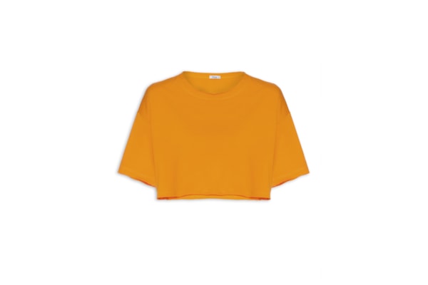 Blusa Feminina Moletinho Básica  - Laranja