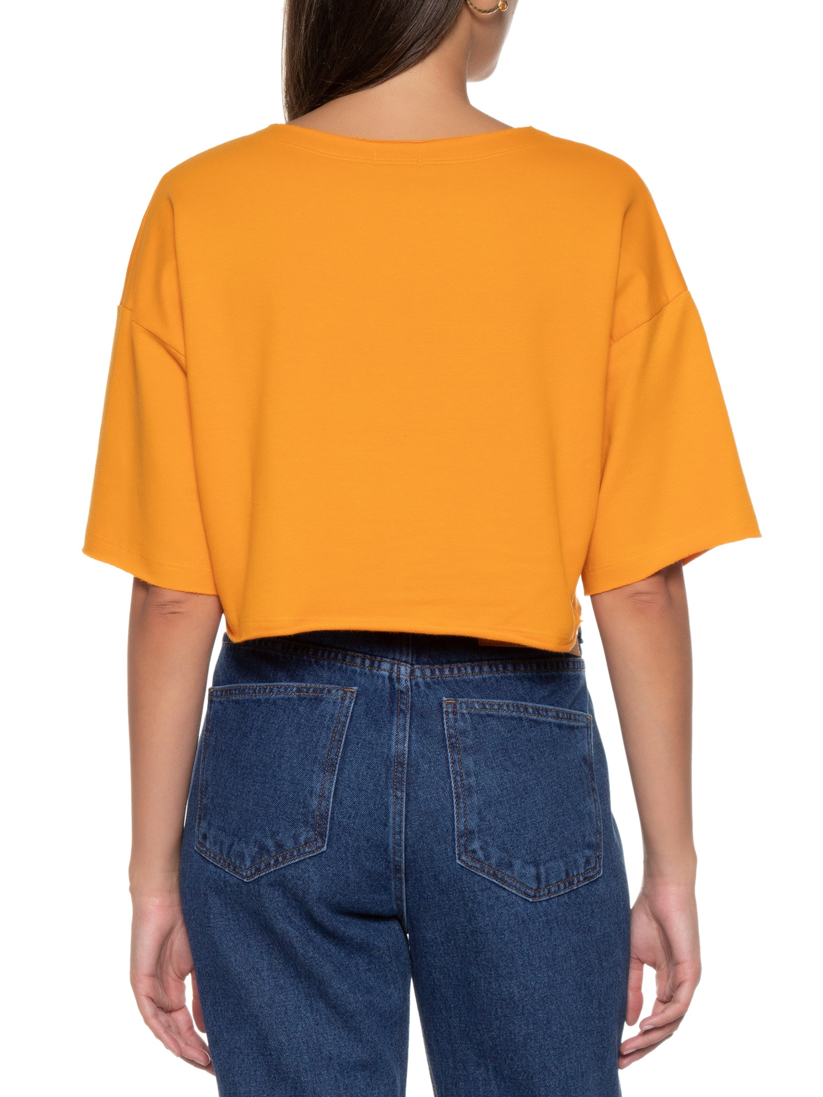 Blusa Feminina Moletinho Básica  Laranja Basiq