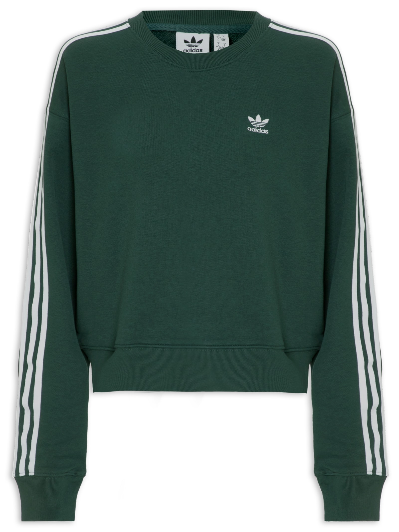 Adidas Originals - Blusa Feminina Moletom 3 Stripes - Verde