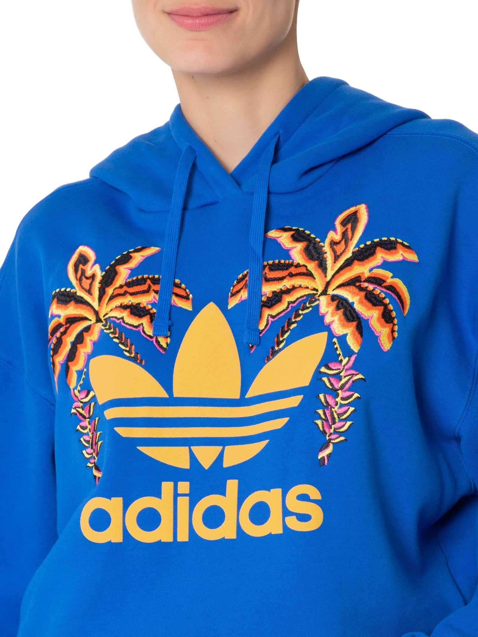 Adidas Originals Farm Blusa Feminina Moletom Com Capuz Azul