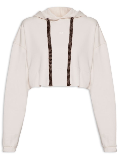 Blusa Feminina Moletom Com Capuz Mix Cotele - Bege