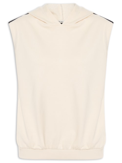 Blusa Feminina Moletom Com Nylon – Bege