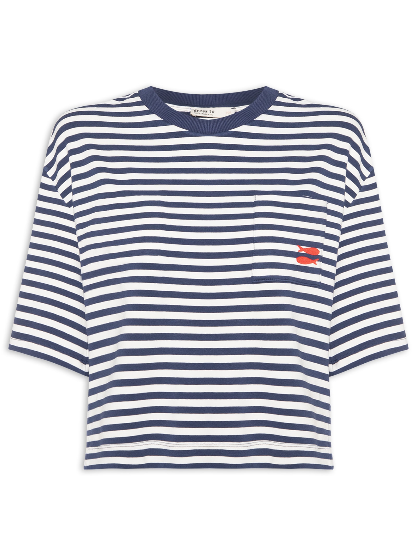 Blusa Feminina Moletom Estampa Listra Com Bordado  – Azul Dress To