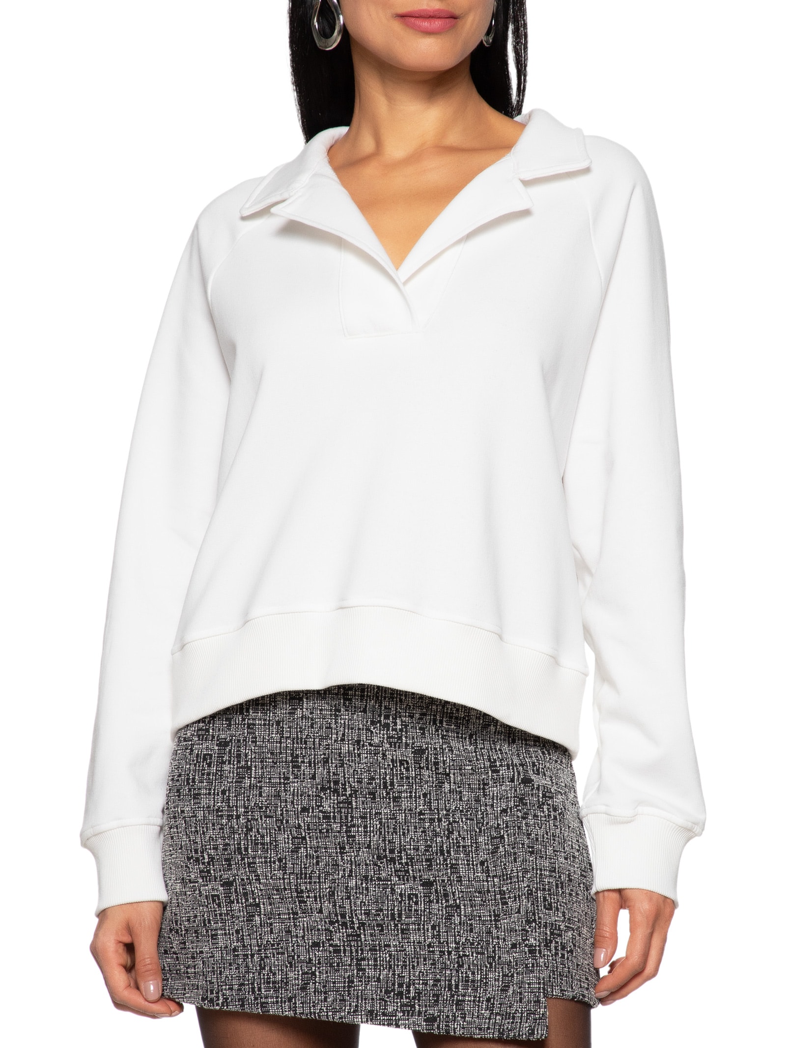 Colcci Blusa Feminina Moletom Off White