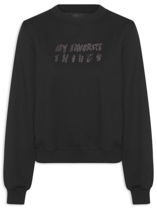 Blusa Feminina Moletom Oversized – Preto