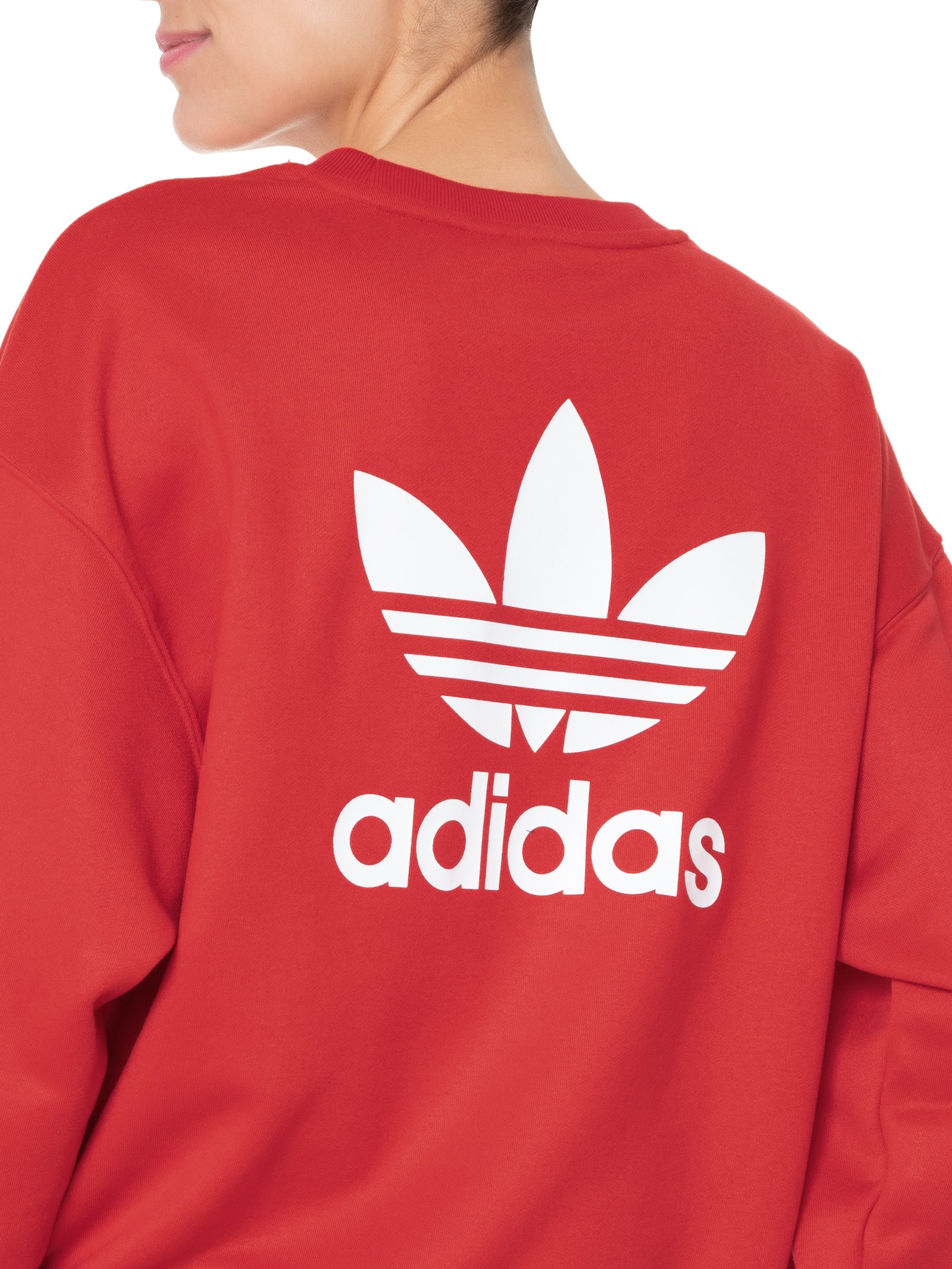 Moletom Feminino Trefoil Moletom Da Adidas Vermelho Adidas
