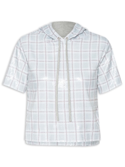 Blusa Feminina Moletom Xadrez – Cinza