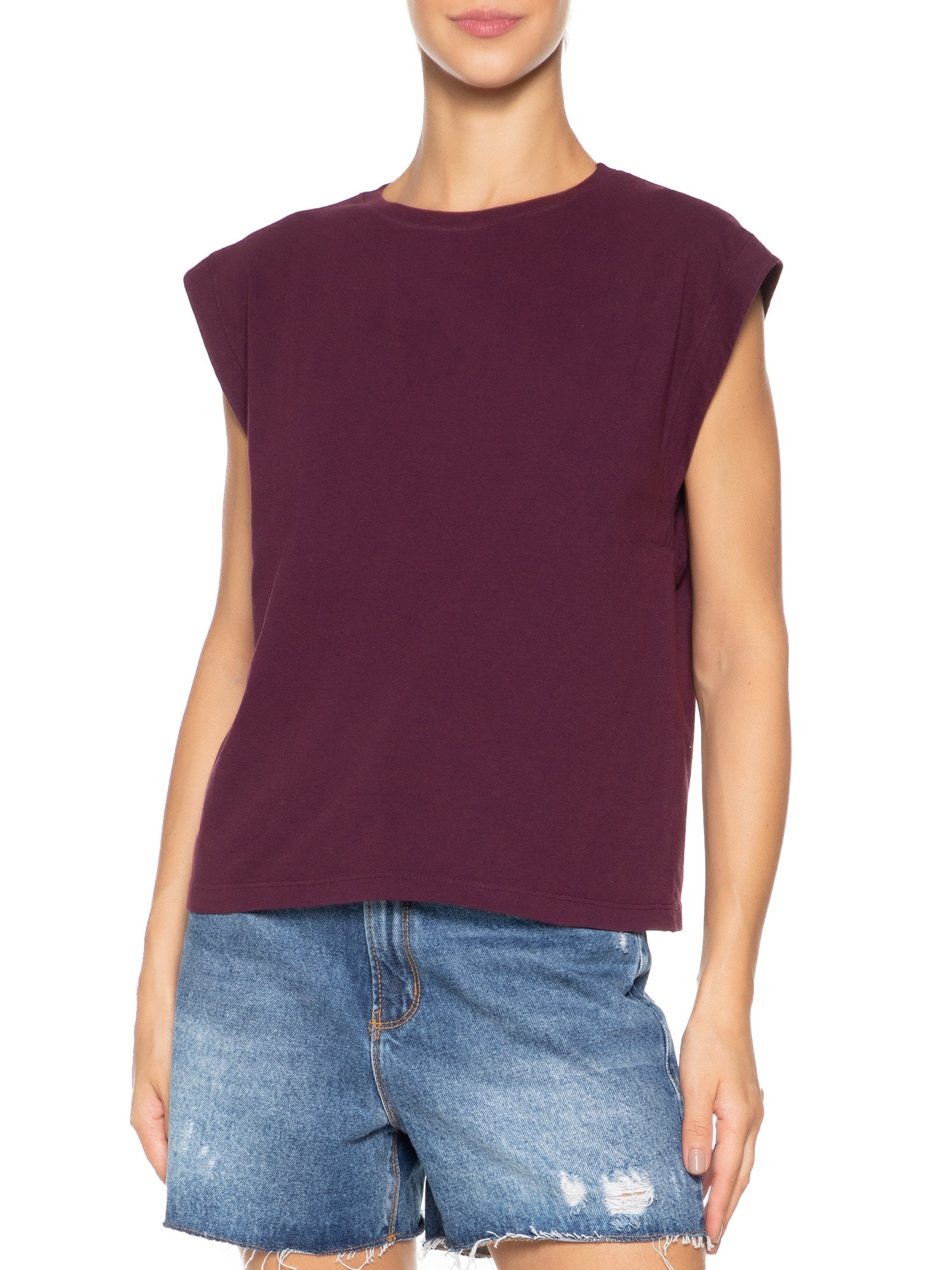 Blusa Feminina Muscle Tee Vinho Basiq
