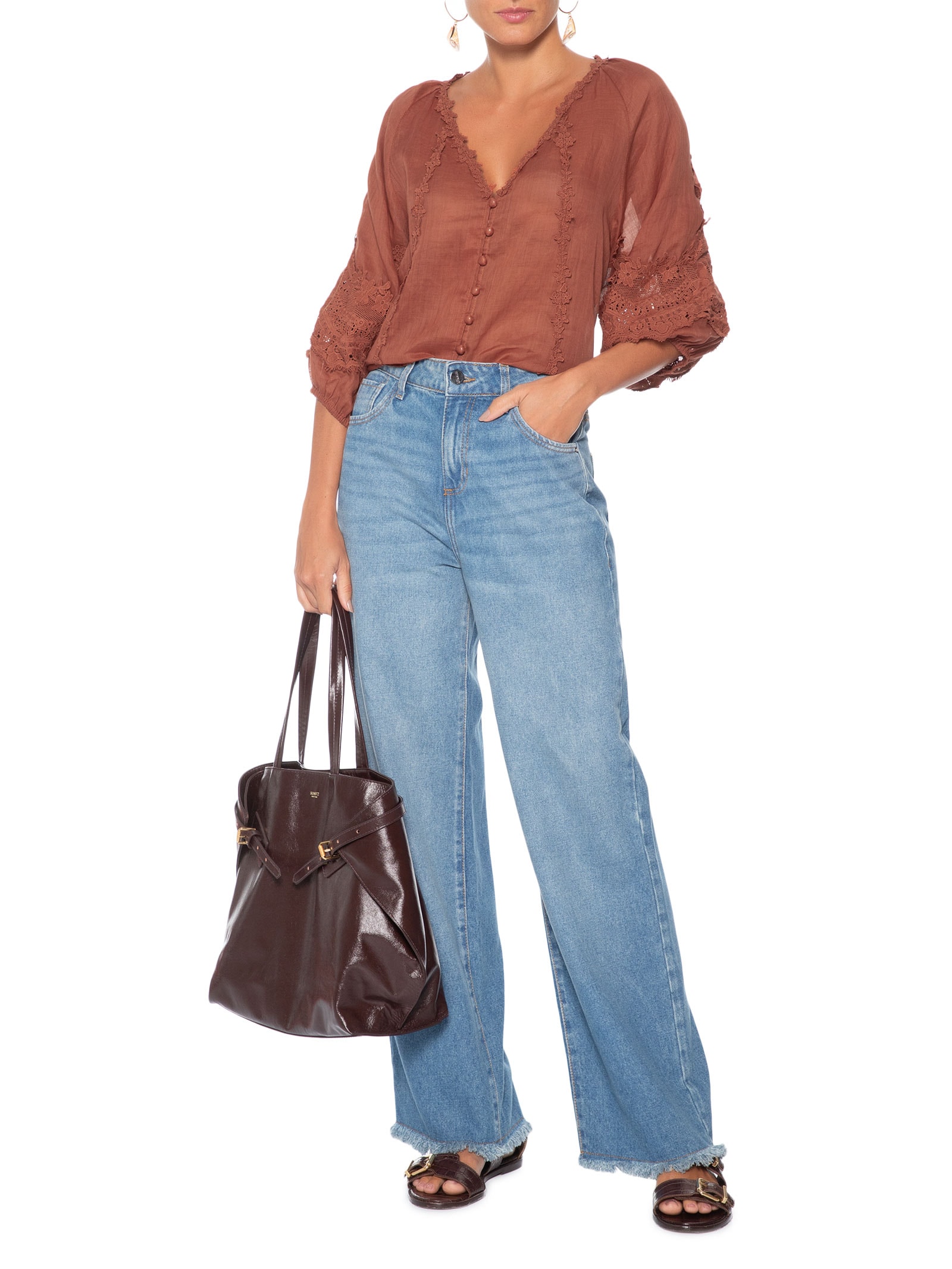 Blusa Feminina Nil Marrom Le Lis