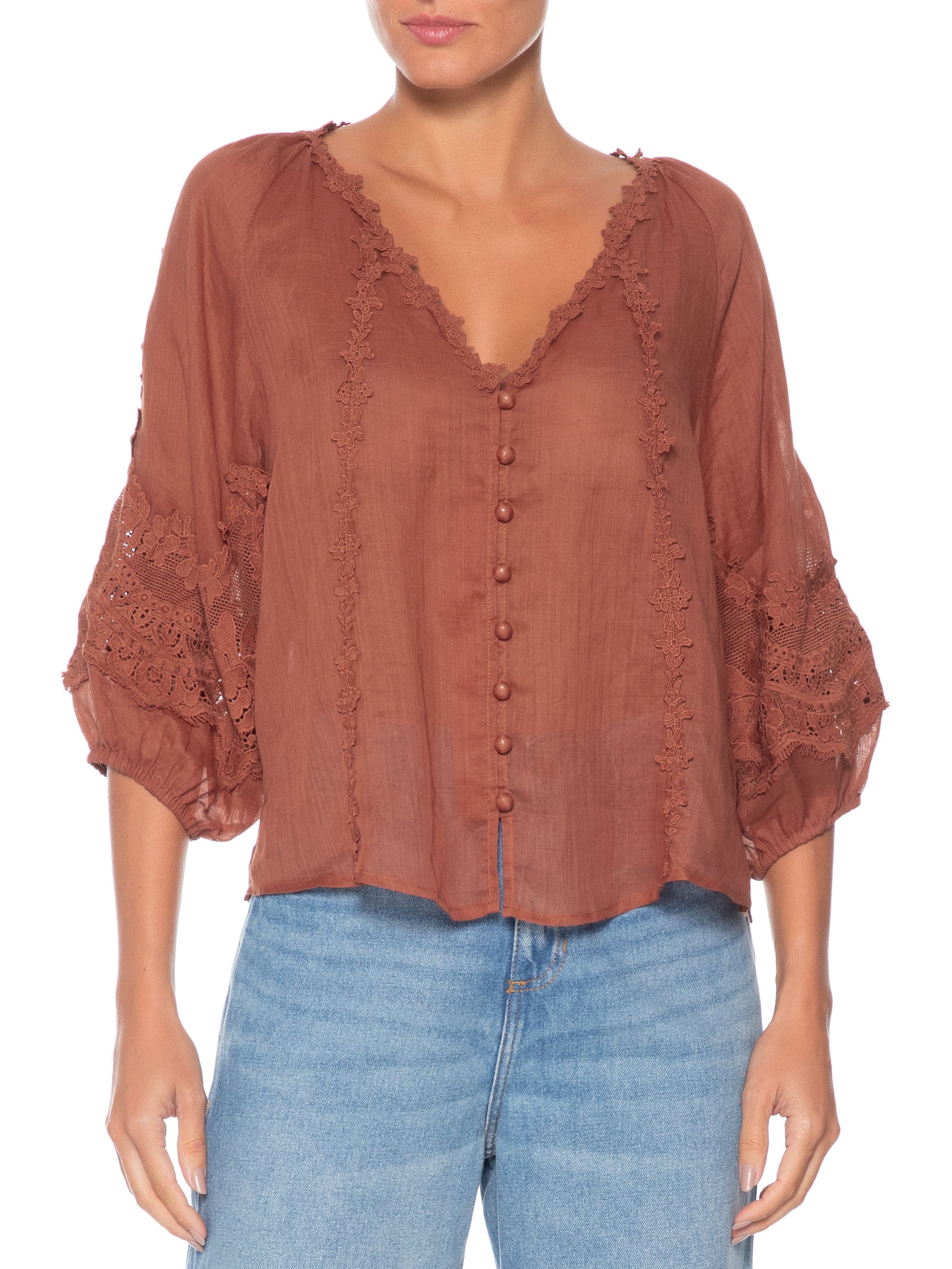 Blusa Feminina Nil Marrom Le Lis