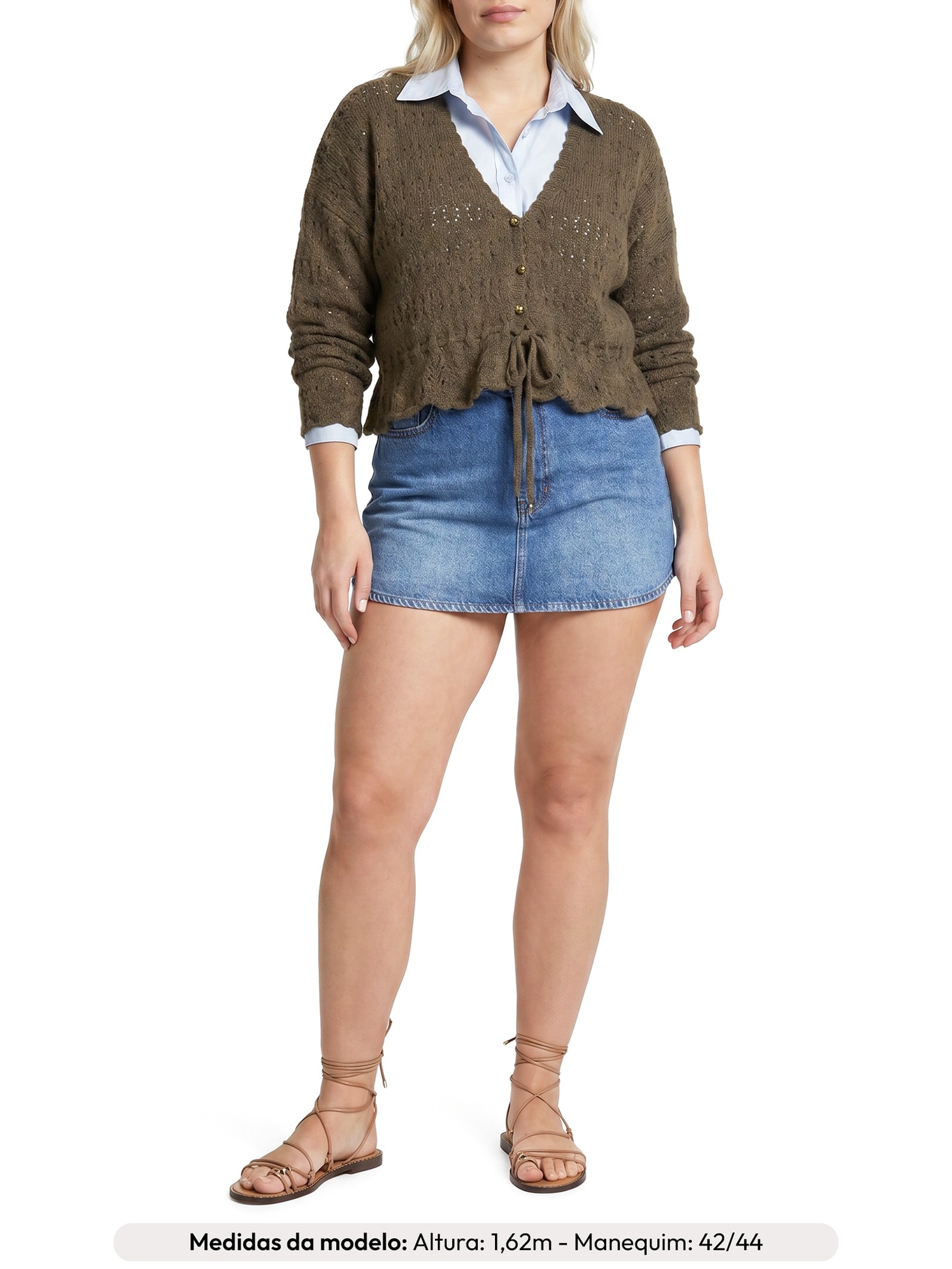 Blusa Feminina Norah Decote V Marrom Le Lis