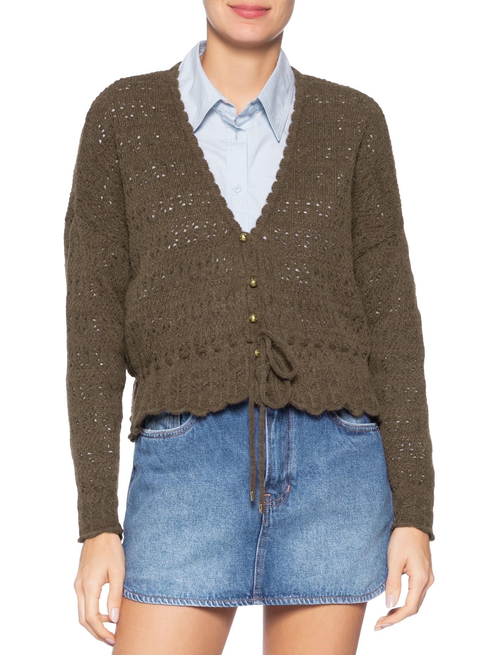 Blusa Feminina Norah Decote V Marrom Le Lis