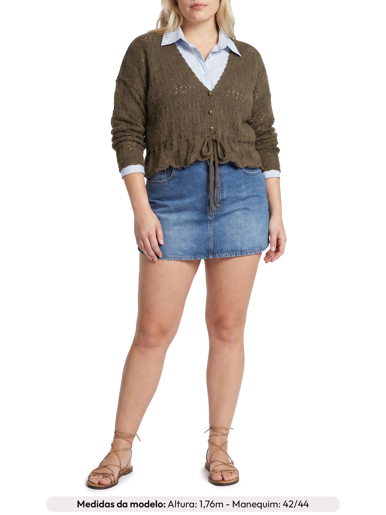 Blusa Feminina Norah Decote V Marrom Le Lis