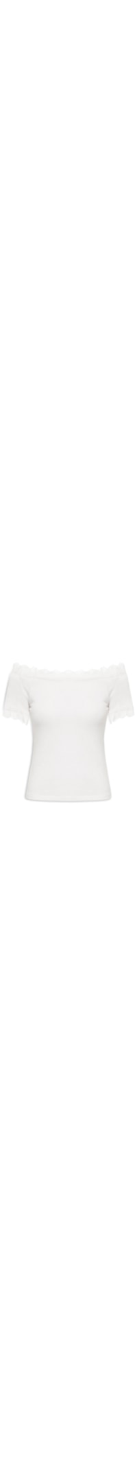 Blusa Feminina Ombro A Ombro Com Renda - Off White