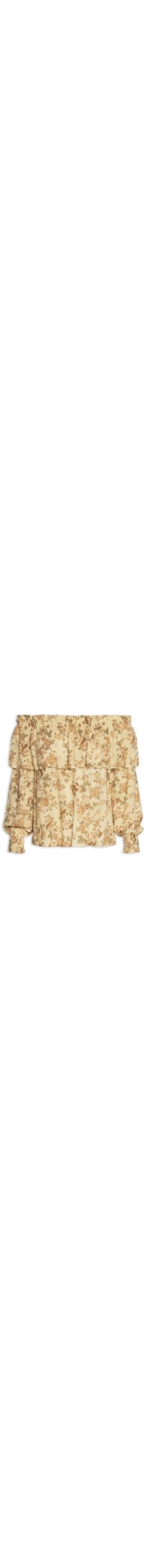 Blusa Feminina Ombro A Ombro Estampa Blush - Bege