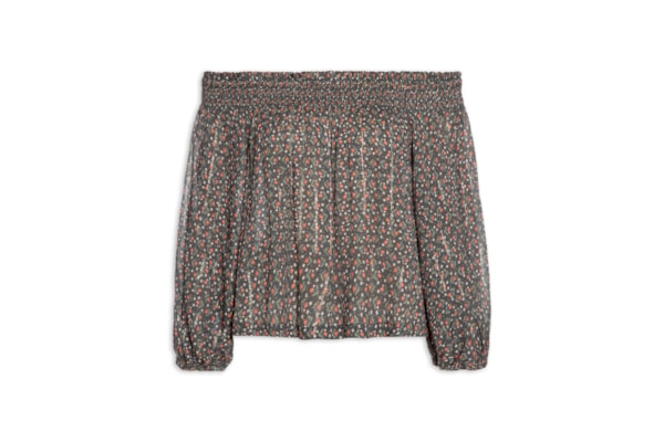 Blusa Feminina Ombro A Ombro Estampa Serena - Preto