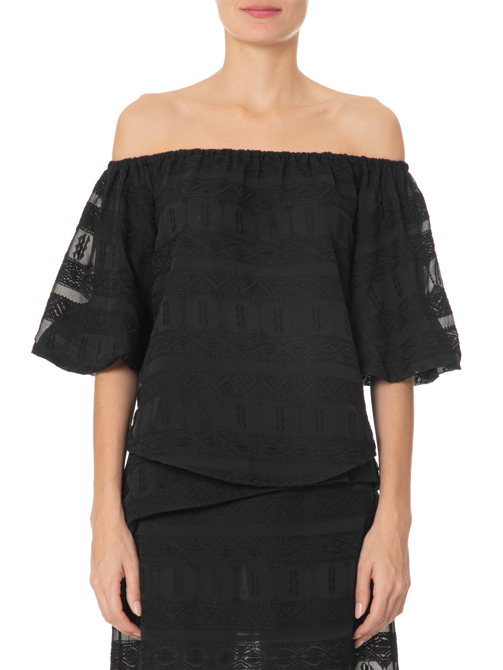 Blusa Feminina Ombro a Ombro Eve Preto  Maria Filó
