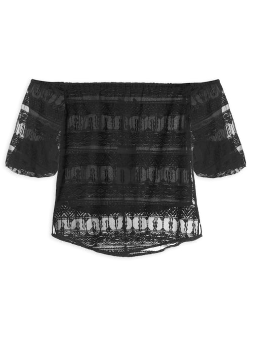 Blusa Feminina Ombro a Ombro Eve – Preto