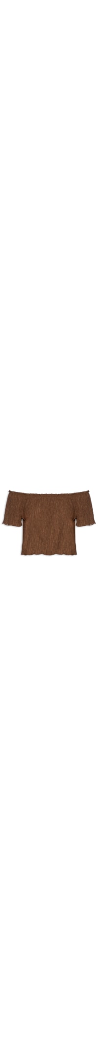 Blusa Feminina Ombro A Ombro Feminina Texturizada - Marrom