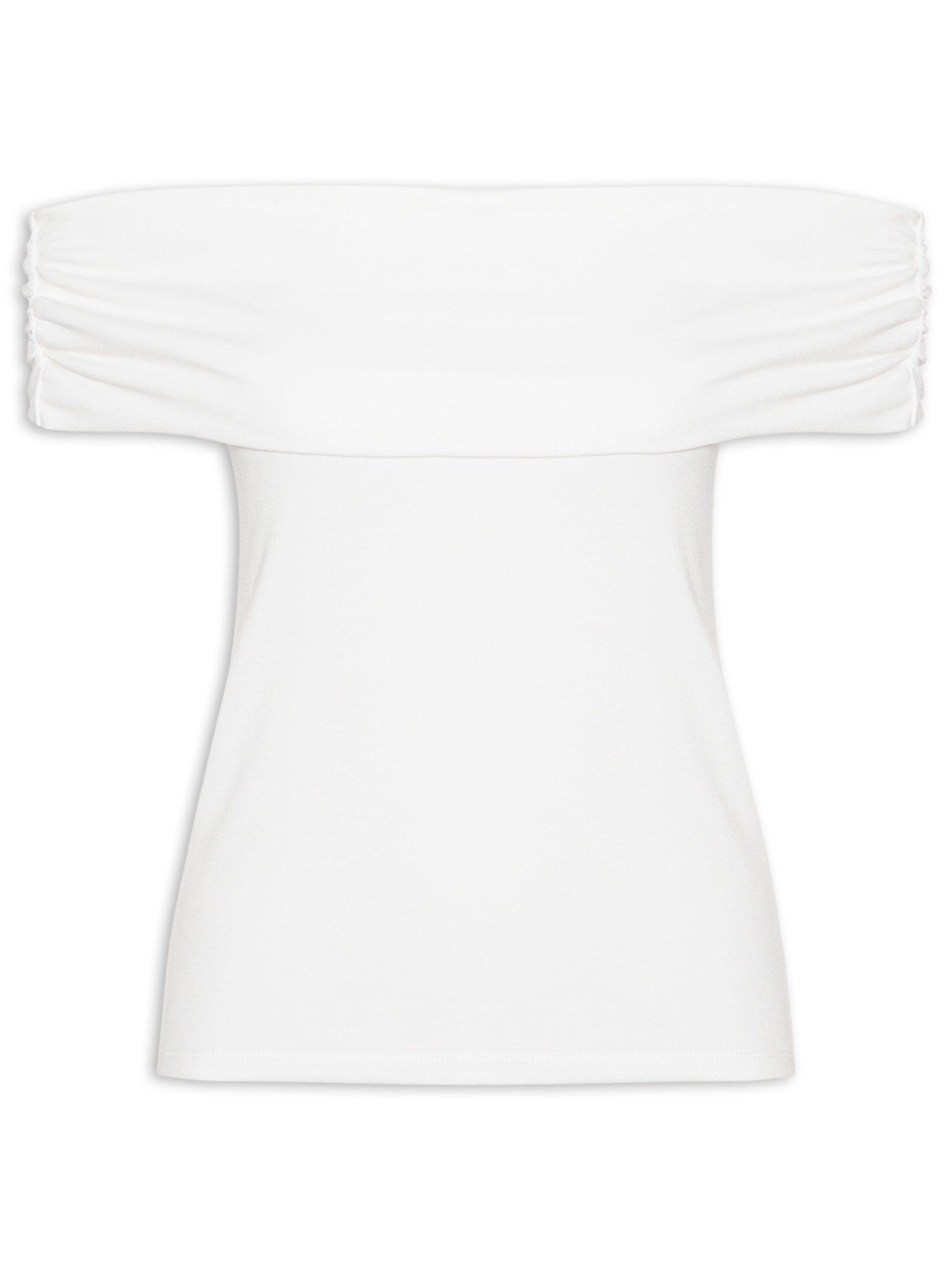 Blusa Feminina Ombro A Ombro Off White Basiq