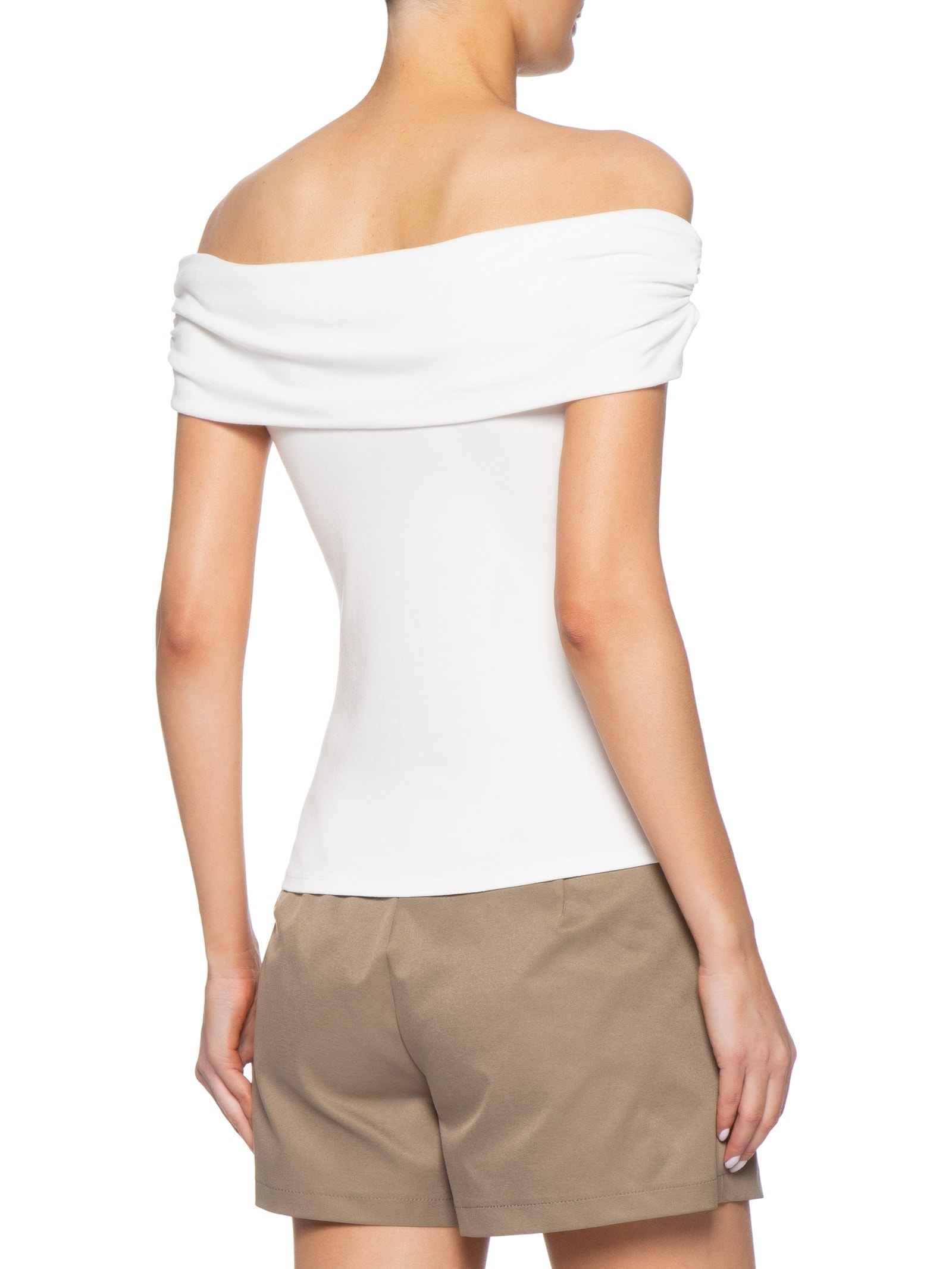 Blusa Feminina Ombro A Ombro Off White Basiq