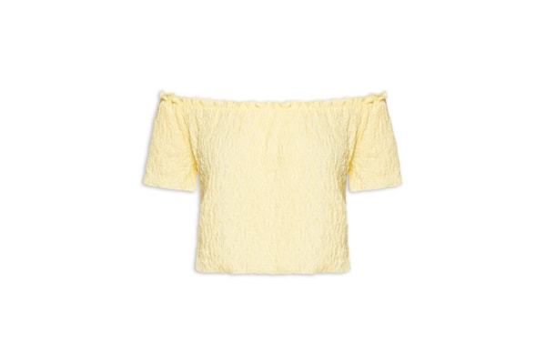 Blusa Feminina Ombro A Ombro Texturizada - Amarelo