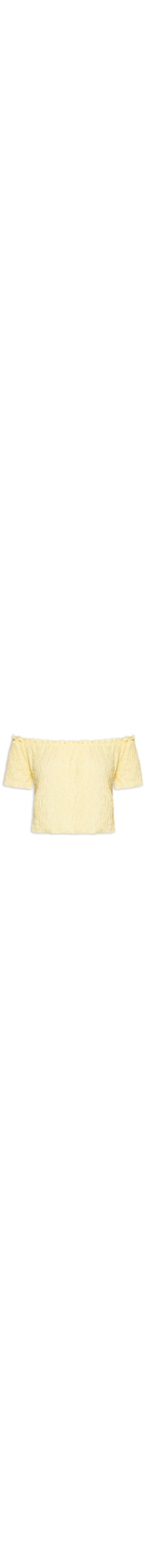 Blusa Feminina Ombro A Ombro Texturizada - Amarelo
