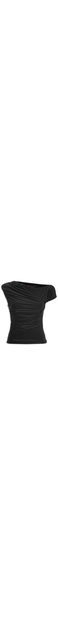 Blusa Feminina Ombro Caído Jersey - Preto