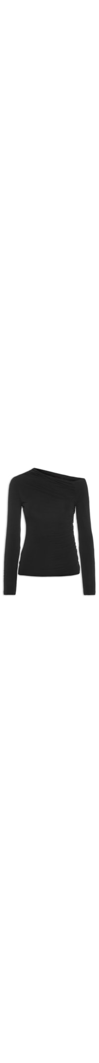 Blusa Feminina Ombro Franzido - Preto