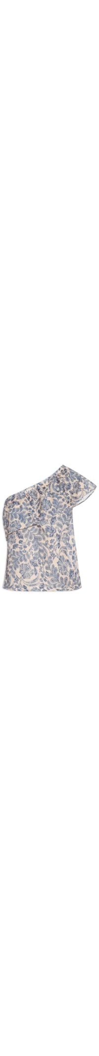 Blusa Feminina Ombro Só Estampa Floral Taj - Azul