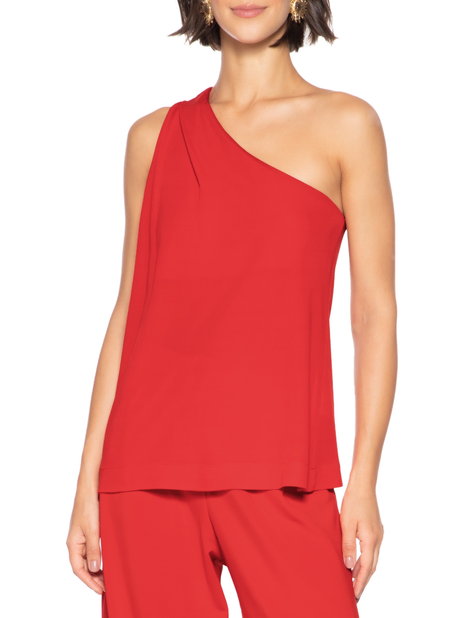 Blusa Feminina Ombro Só Jersey Lab Vermelho Cantão