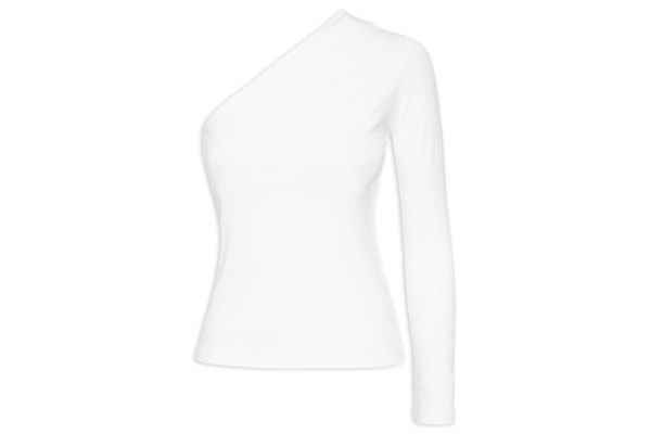 Blusa Feminina Ombro Só Manga Longa - Branco