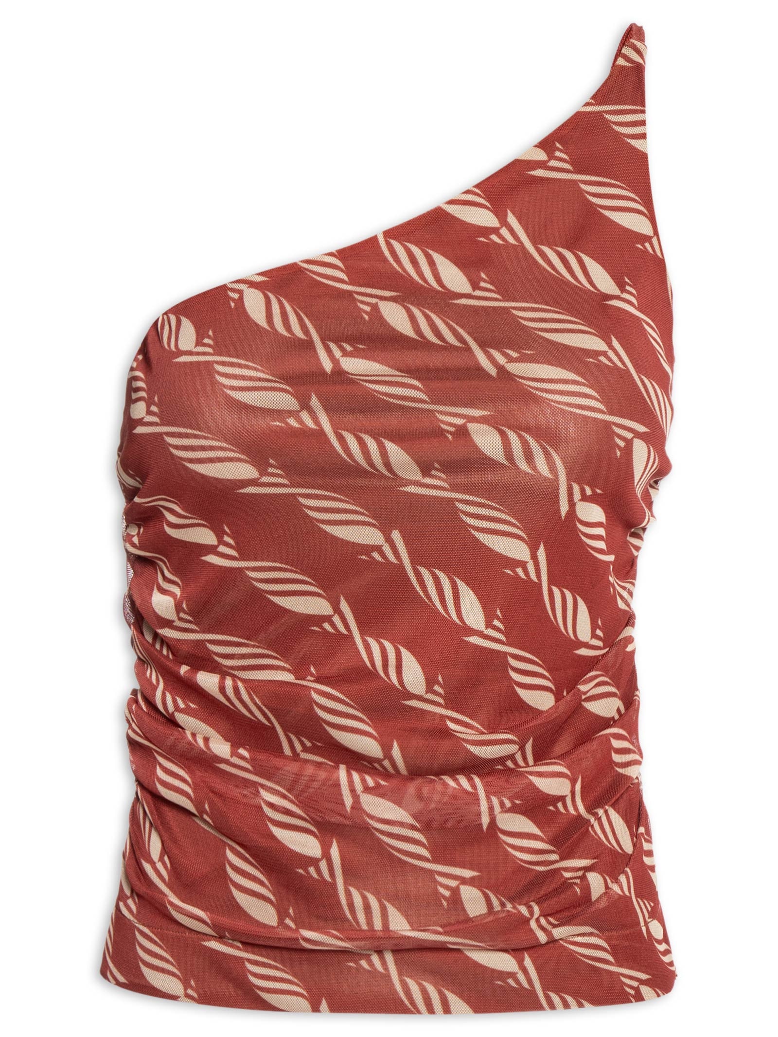 Blusa Feminina Ombro Só Tule Estampada Vermelho Dress To