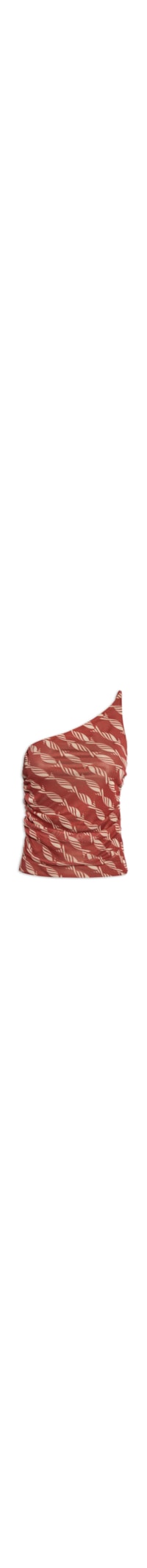 Blusa Feminina Ombro Só Tule Estampada - Vermelho