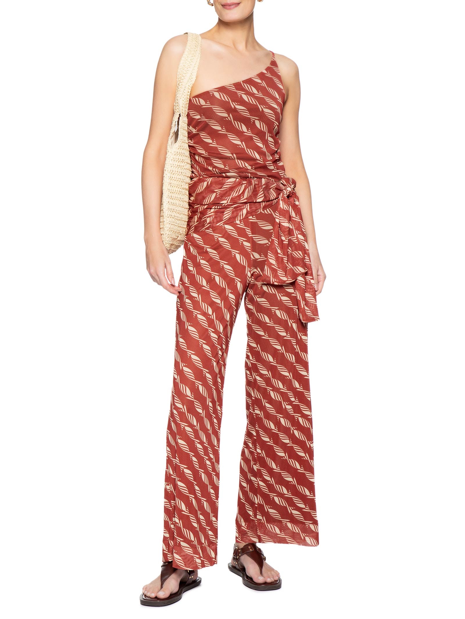 Blusa Feminina Ombro Só Tule Estampada Vermelho Dress To