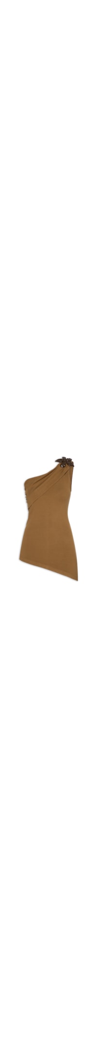 Blusa Feminina Ombro Único Ássimétrica - Marrom
