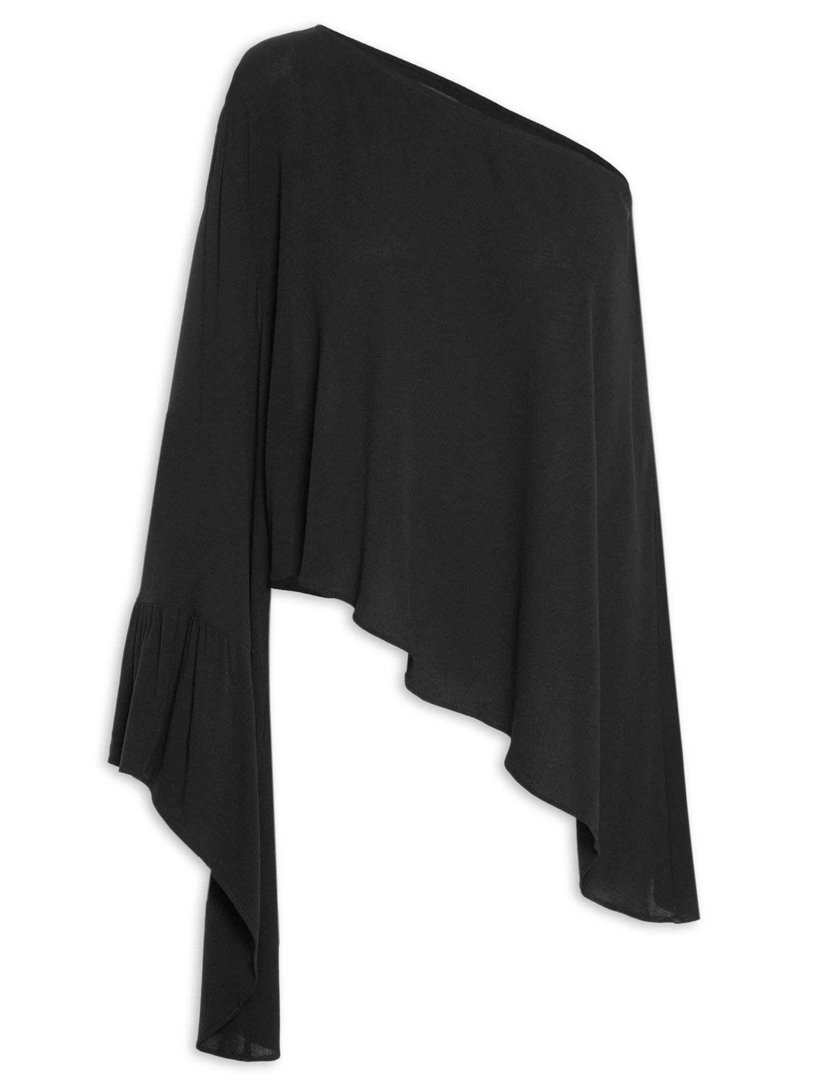 Blusa Feminina Ombro Único Assimétrica Preto My Favorite
