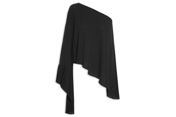 Blusa Feminina Ombro Único Assimétrica - Preto