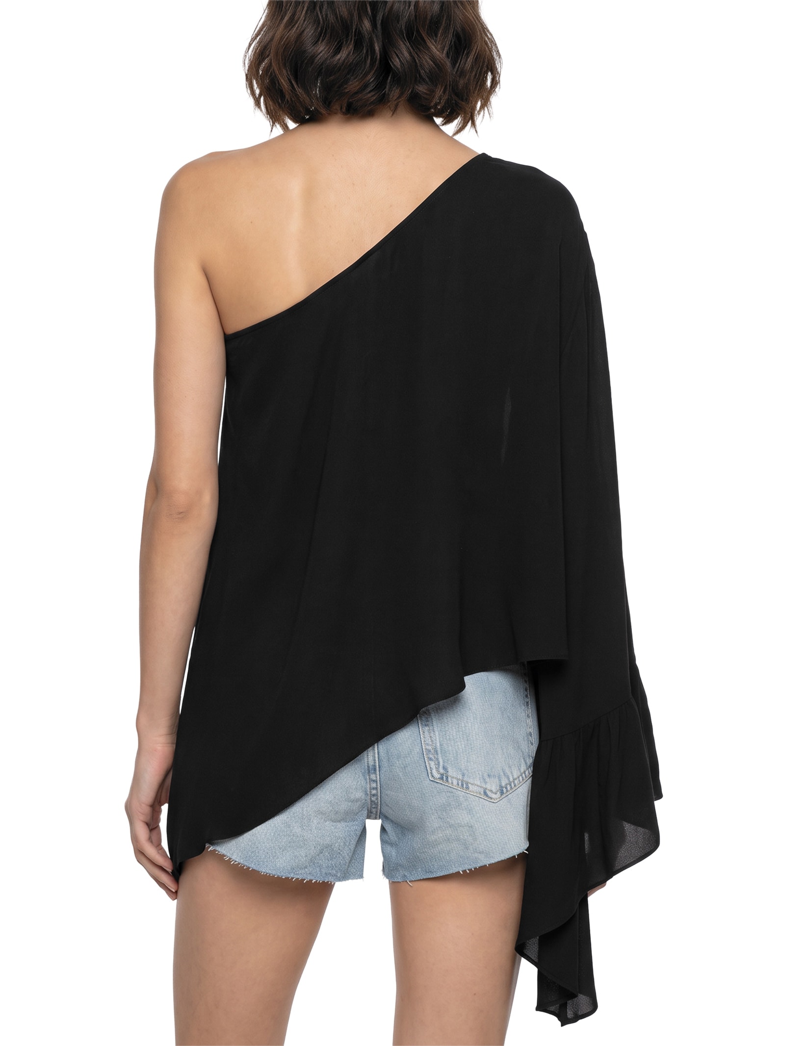 Blusa Feminina Ombro Único Assimétrica Preto My Favorite