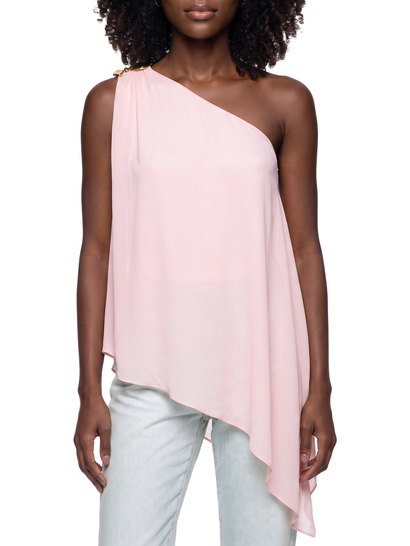 Blusa Feminina Ombro Único Assimétrica Rosa My Favorite