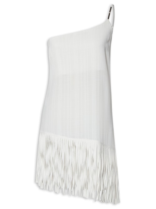 Blusa Feminina Ombro Único Com Franjas – Off White