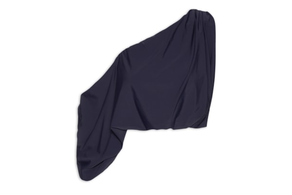 Blusa Feminina Ombro Único Cropped De Malha - Azul
